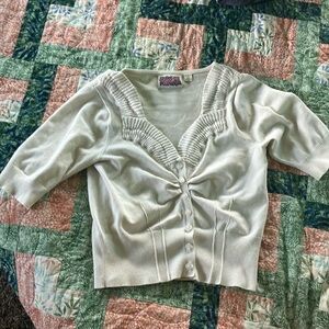 Short sweater, great for pairing over a dress